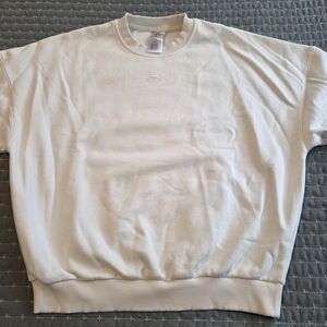 Pure White Womens Reebok Crewneck Sweatshirt Size S